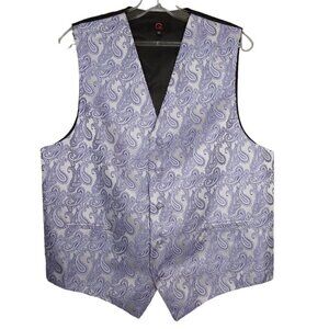 Brand Q | 3 Pc Satin Paisley Formal Vest, Tie & Hankie | Size M